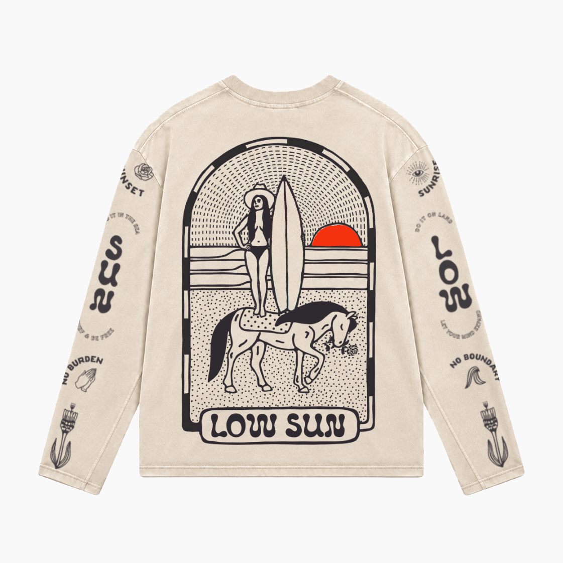 Lady Liberty Long Sleeve T-shirt - Bone