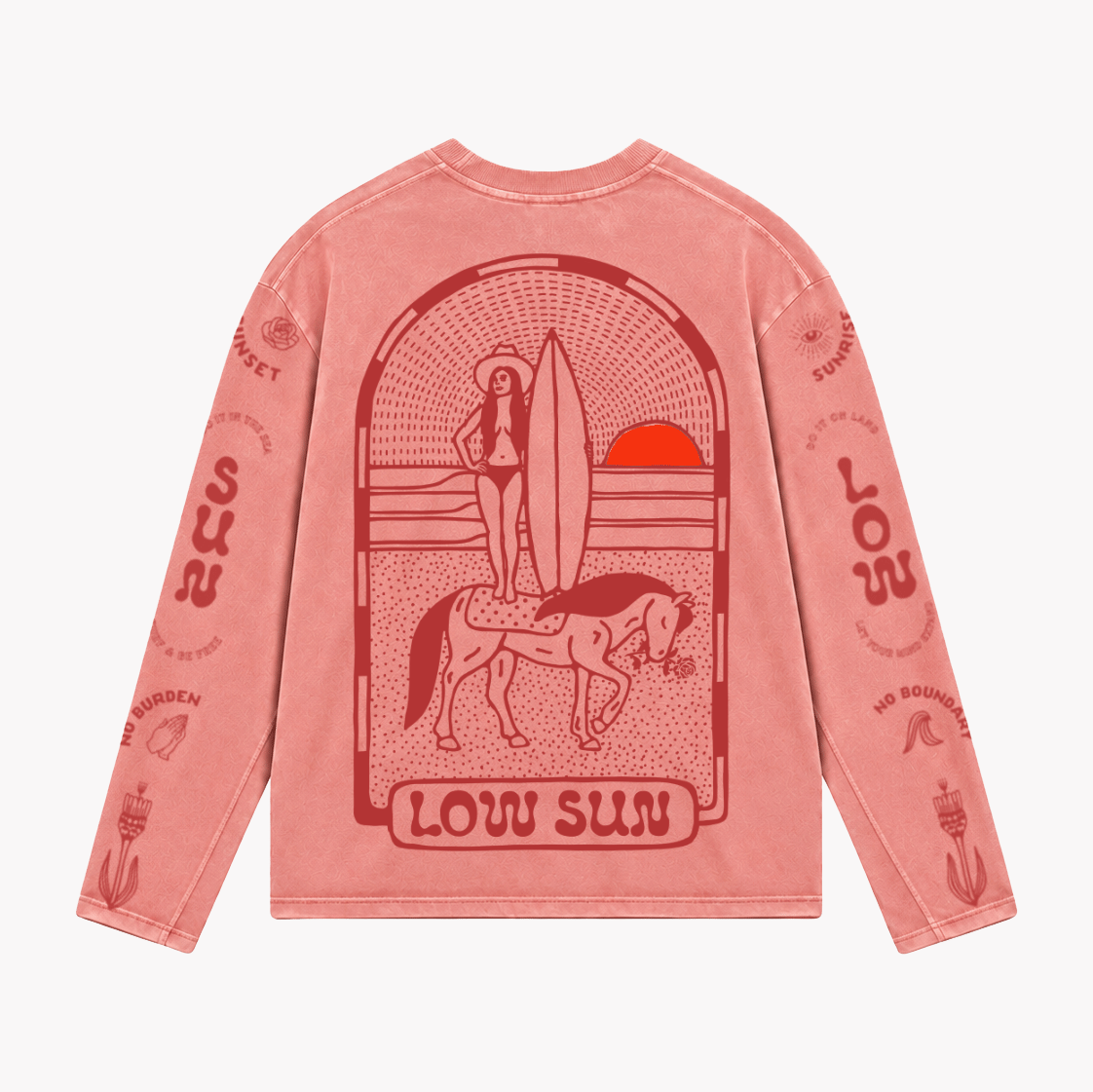 Lady Liberty Long Sleeve T-shirt - Dusty Rose