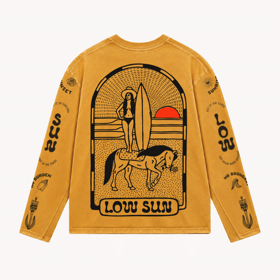 Lady Liberty Long Sleeve T-shirt - Gold
