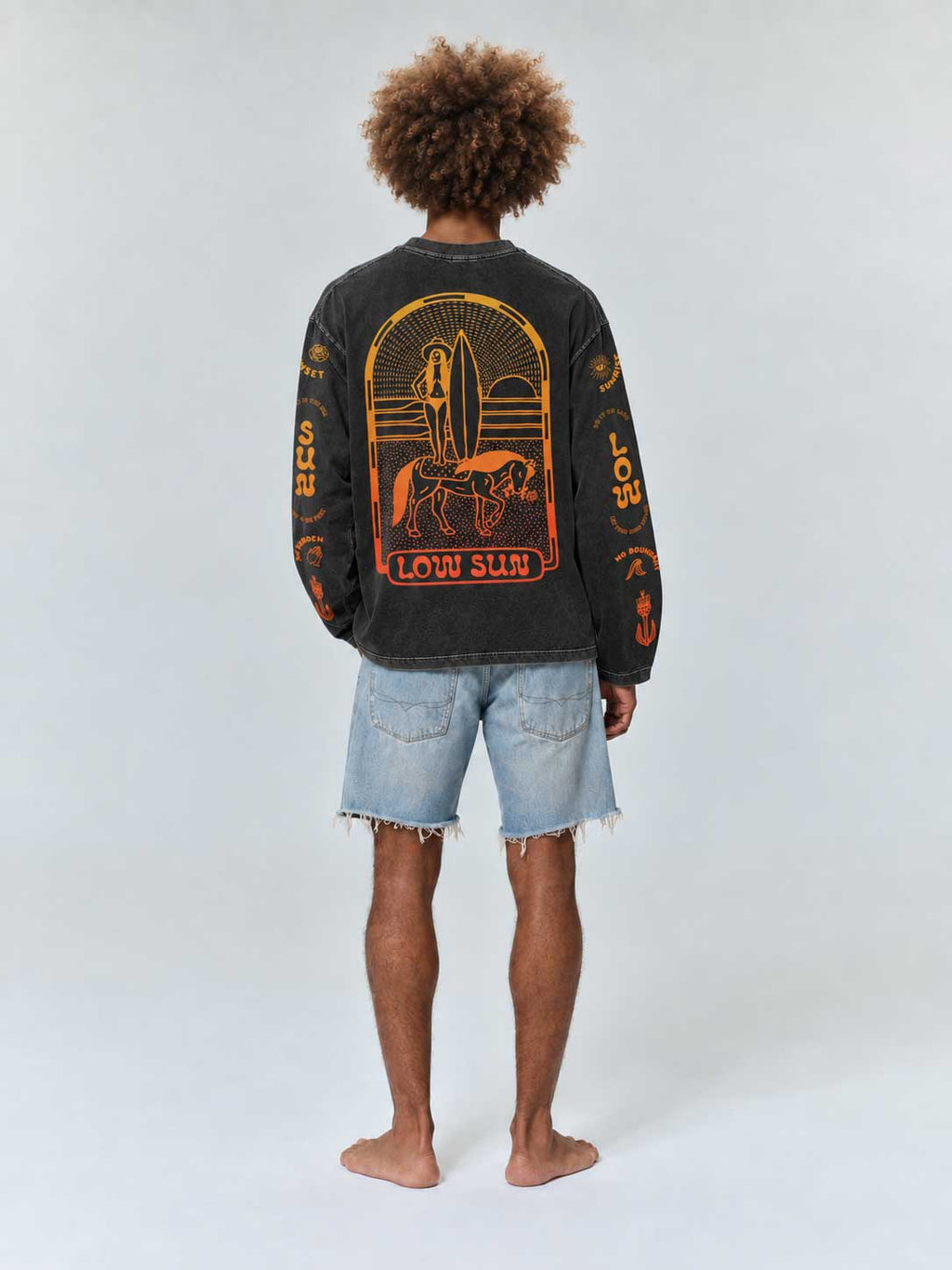 Lady Liberty Long Sleeve T-shirt - Slate Gradient