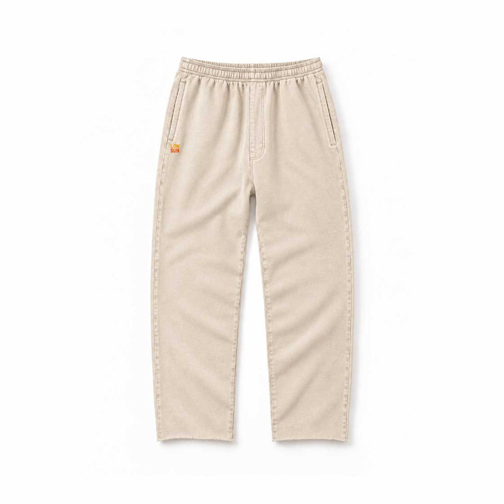Low Sun Après Surf Raw Hem Sweatpant — Bone