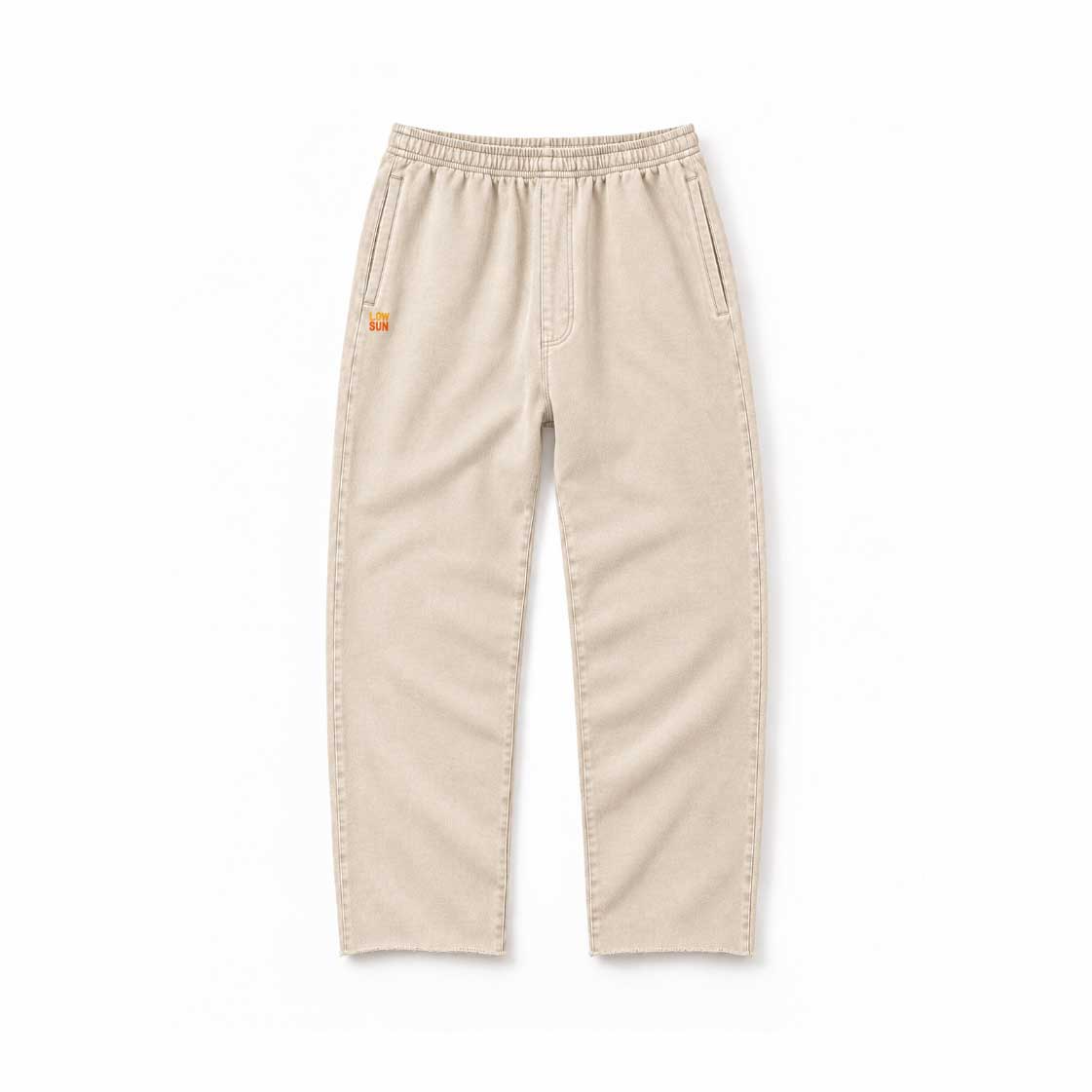 Low Sun Après Surf Raw Hem Sweatpant — Bone