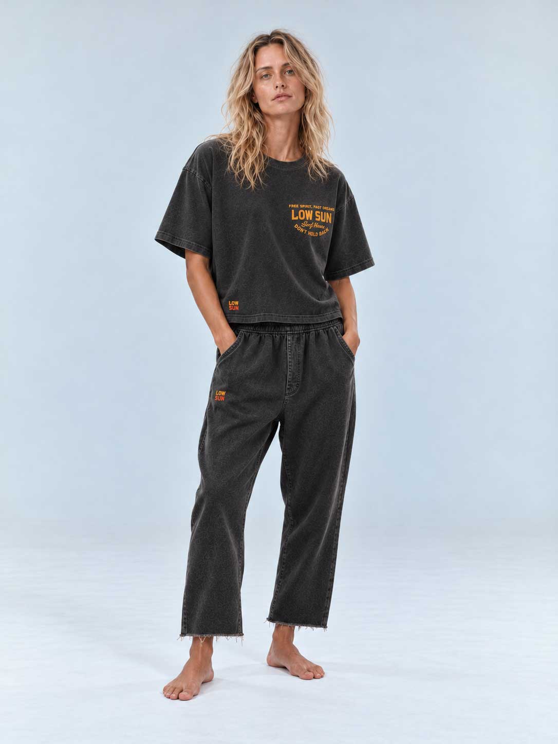 Low Sun Après Surf Raw Hem Sweatpant — Slate