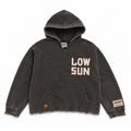Distressed Crop Pullover Hoodie - Vintage Charcoal