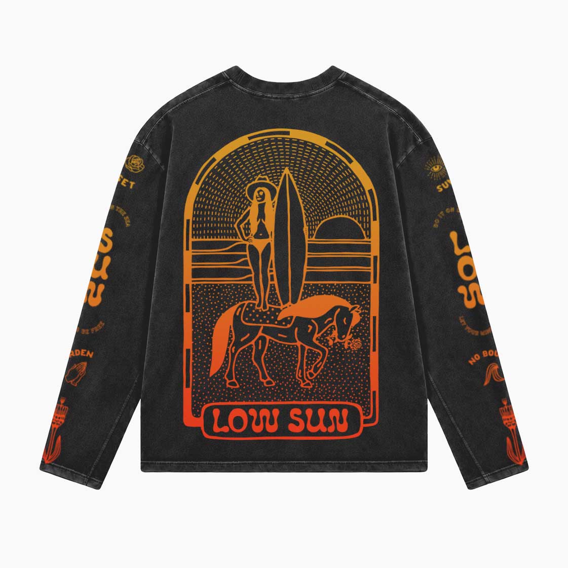 Lady Liberty Long Sleeve T-shirt - Slate Gradient
