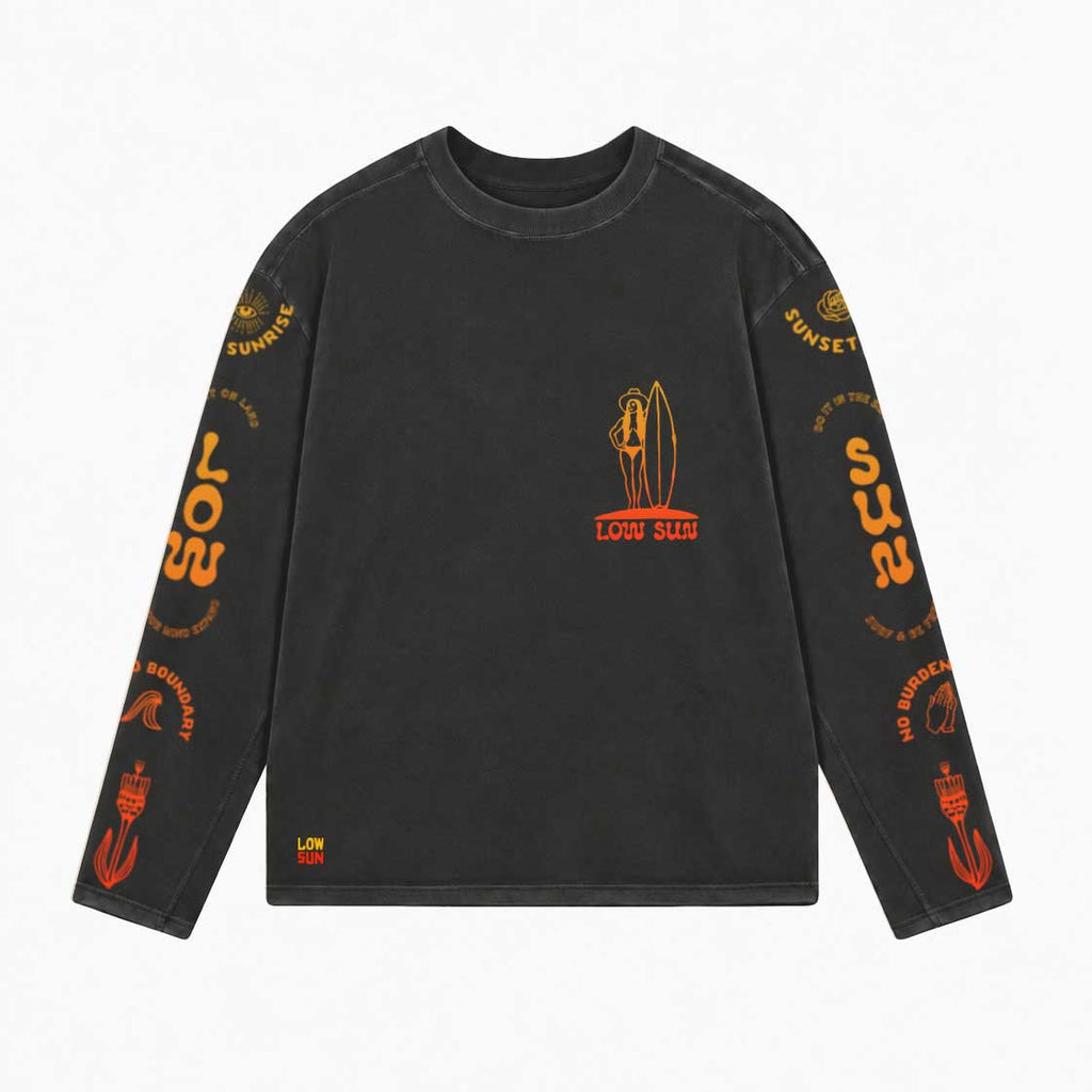 Lady Liberty Long Sleeve T-shirt - Slate Gradient