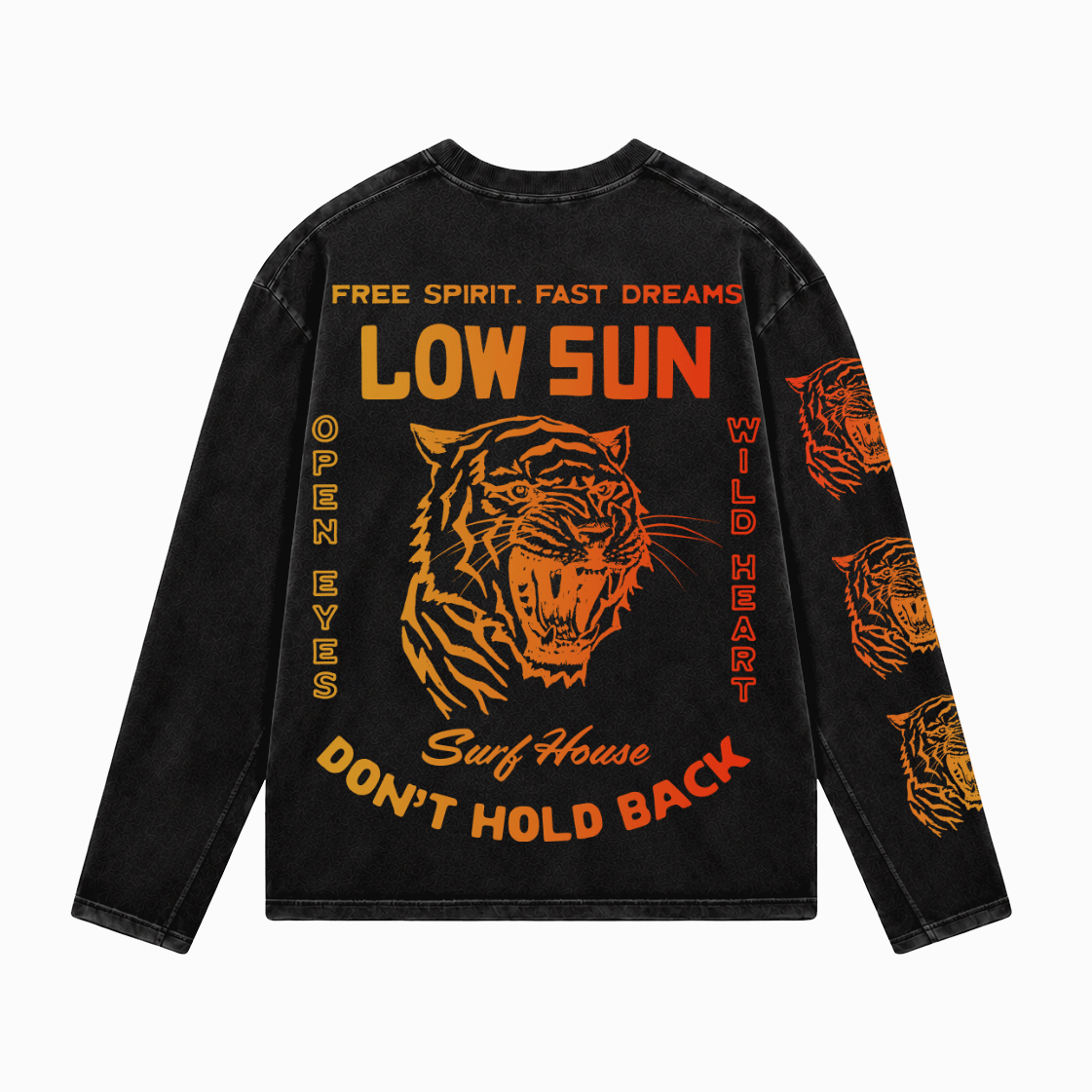 Tiger Horizon Long Sleeve T-shirt - Slate Gradient