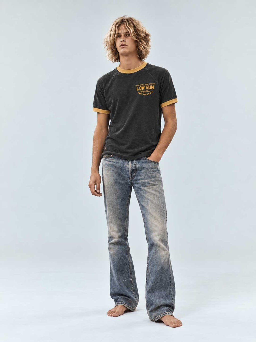 Tiger Horizon Short Sleeve Ringer T-shirt - Slate