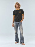 Tiger Horizon Short Sleeve Ringer T-shirt - Slate